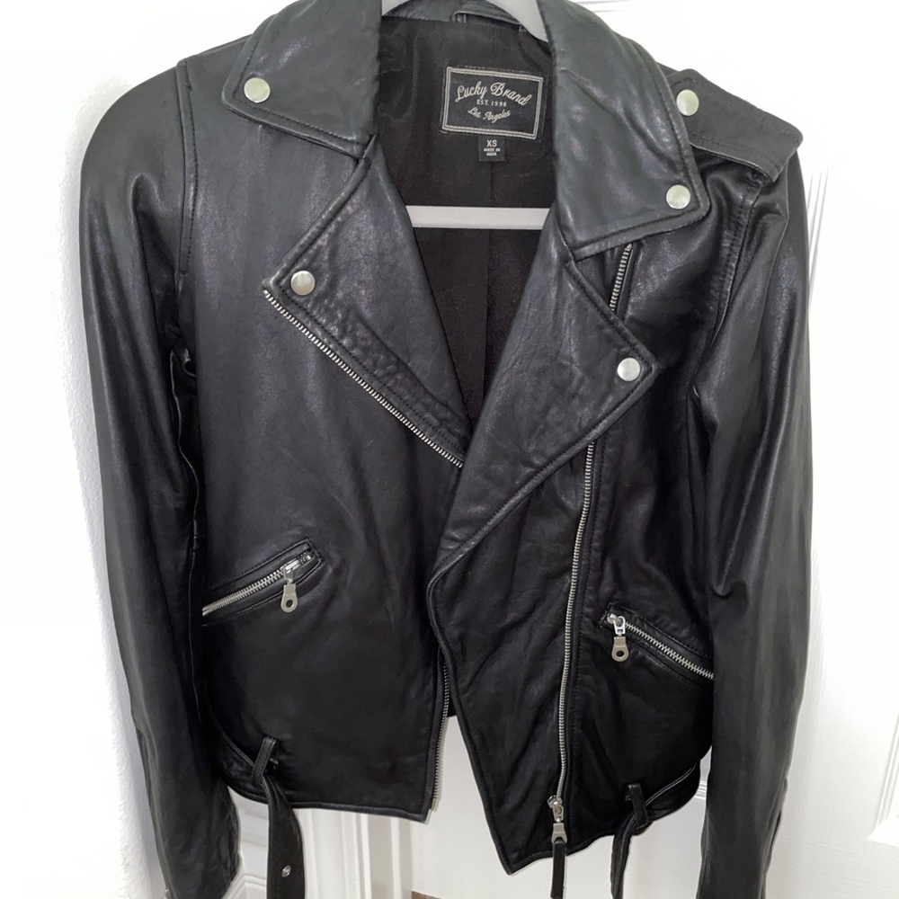 Lucky Brand genuine leather moto jacket
